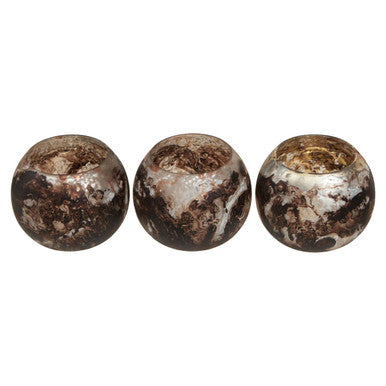 Orsina Garan Brown Marble Effect Tealight Holders – Set of 3
