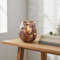 Orsina Garan Large Brown Marble Effect Glass Pillar Candle Holder