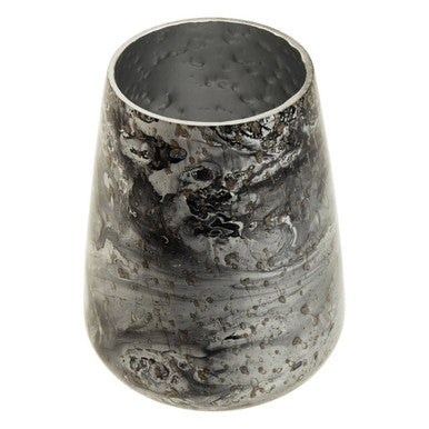 Orsina Garan Grey Marble Effect Small Glass Vase – Modern Tapered Decor
