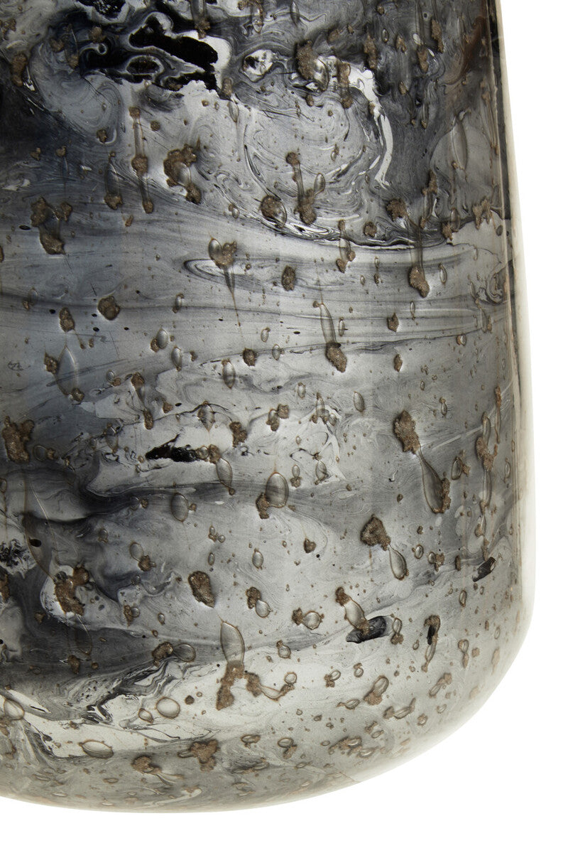Orsina Garan Grey Marble Effect Small Glass Vase – Modern Tapered Decor