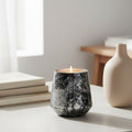 Orsina Garan Grey Marble Effect Glass Candle Holder – Round Votive
