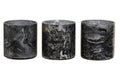 Orsina Garan Grey Marble Effect Glass Tealight Holders – Set of 3