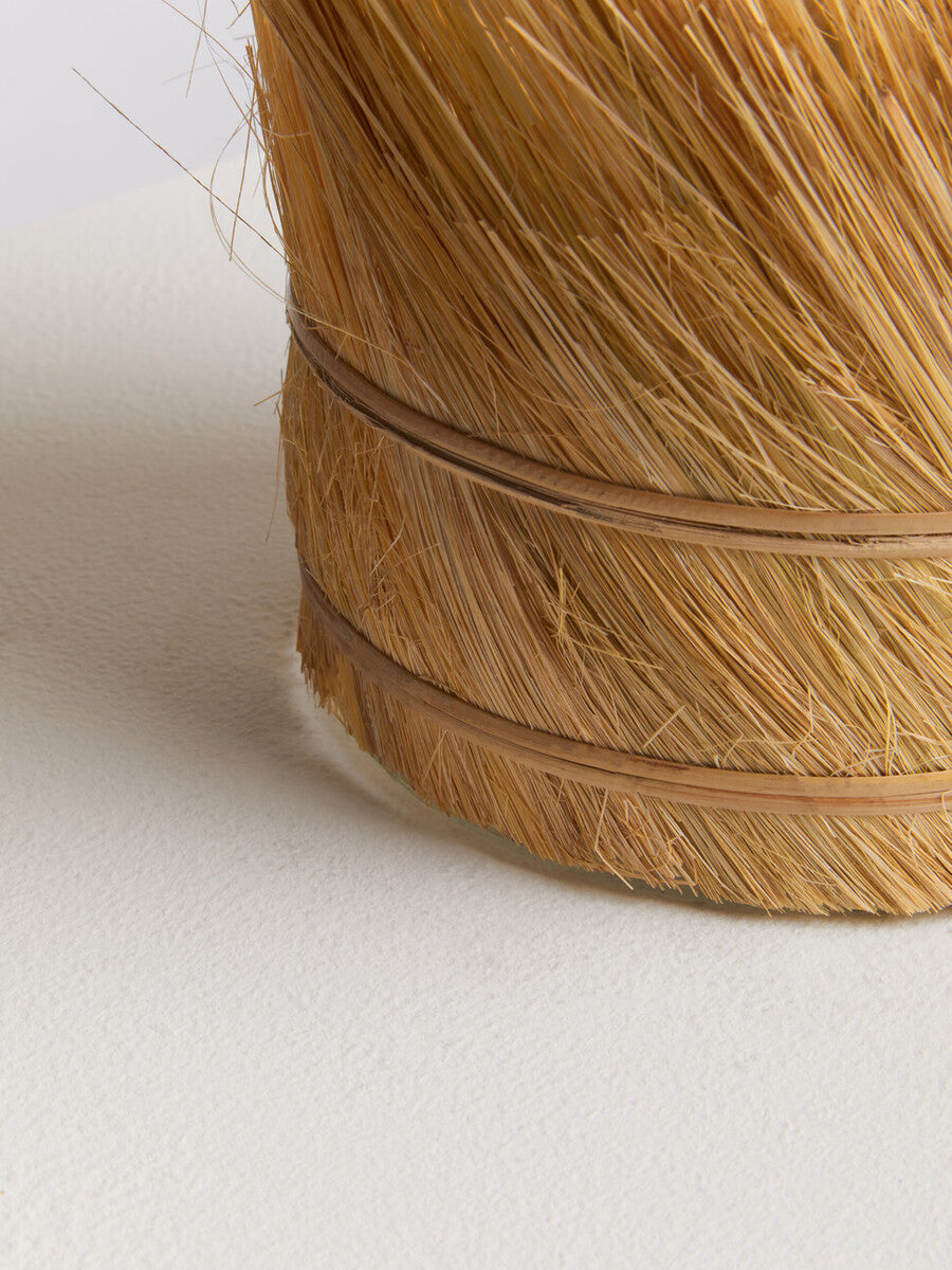Orsina Kuta Large Candle Holder – Natural Raffia and Glass Coastal Decor