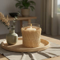 Orsina Kuta Large Candle Holder – Natural Raffia and Glass Coastal Decor