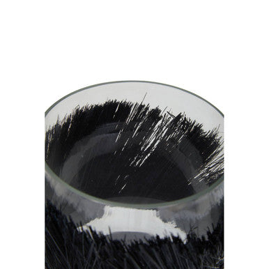 Orsina Kuta Black Candle Holder – Small Glass and Raffia Lantern
