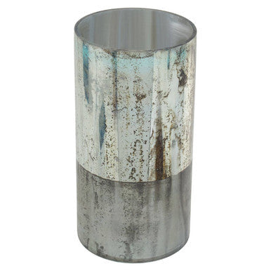 Orsina Gaia Large Glass Vase – Metallic Antique Finish & Marbled Base