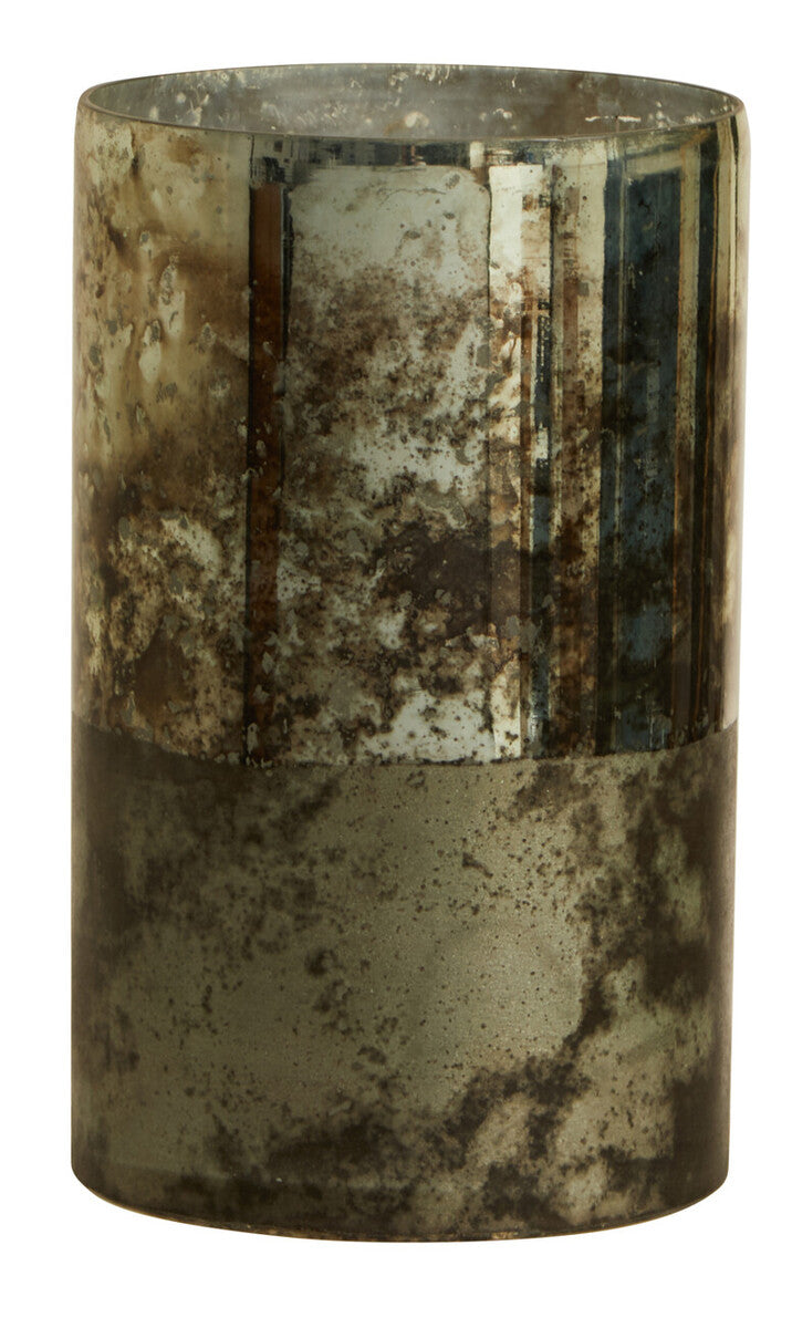 Orsina Gaia Medium Glass Vase – Metallic Antique Marbled Finish