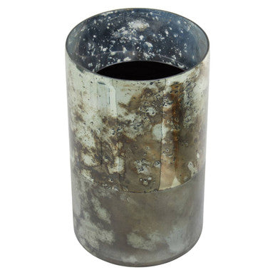 Orsina Gaia Medium Glass Vase – Metallic Antique Marbled Finish