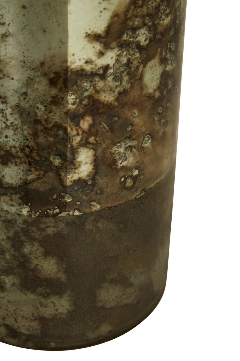 Orsina Gaia Medium Glass Vase – Metallic Antique Marbled Finish