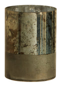 Orsina Gaia Small Glass Vase – Metallic Antique Finish & Marbled Base