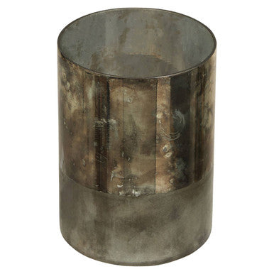 Orsina Gaia Small Glass Vase – Metallic Antique Finish & Marbled Base