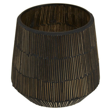 Orsina Gaia Small Mosaic Glass Candle Holder – Antique Gold Tealight
