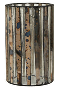 Orsina Gaia Large Glass Candle Holder – Smoked Antique Mosaic Finish