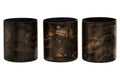 Orsina Gaia Black and Gold Marble Tealight Holders - Set of 3