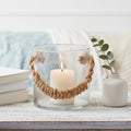 Orsina Kuta Natural Rope Glass Lantern – Handcrafted Boho Table Decor
