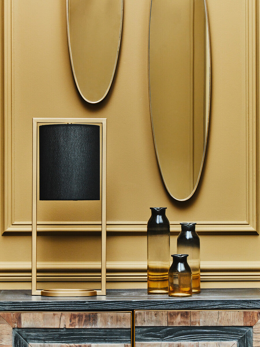 Orsina Glynn Large Decorative Vase – Black and Gold Sculptural Design
