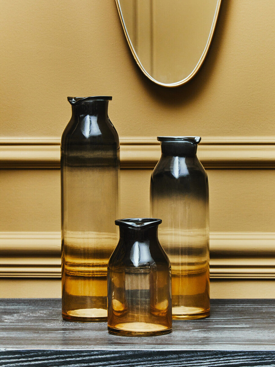 Orsina Glynn Black and Gold Cylindrical Vase – Modern Decorative Vase