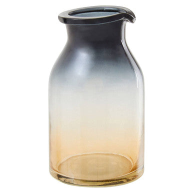 Orsina Glynn Small Vase – Modern Black and Gold Ombre Ceramic Decor