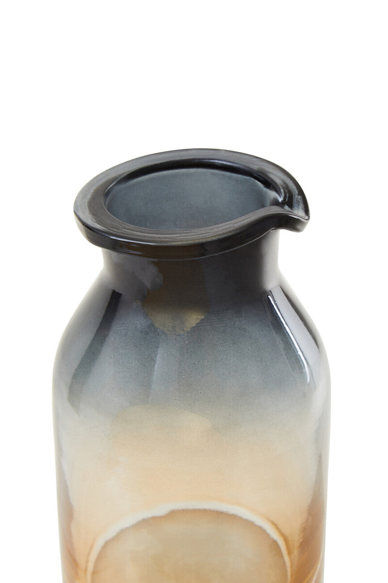 Orsina Glynn Small Vase – Modern Black and Gold Ombre Ceramic Decor