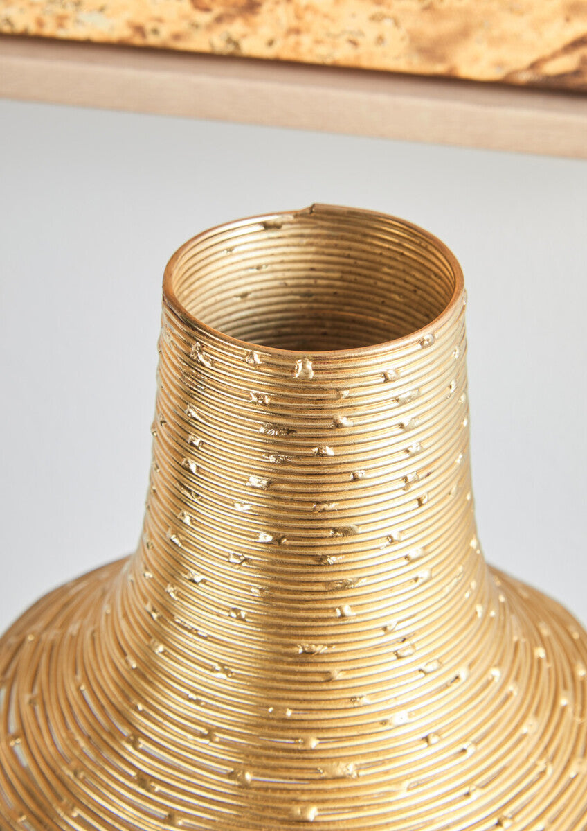 Orsina Glynn Small Glass Vase with Brushed Gold Neck – Modern Decor