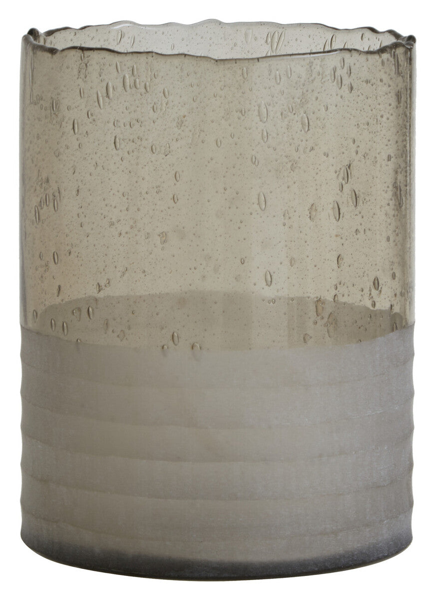 Orsina Glynn Large Candle Holder – Ribbed Clear Glass Home Decor