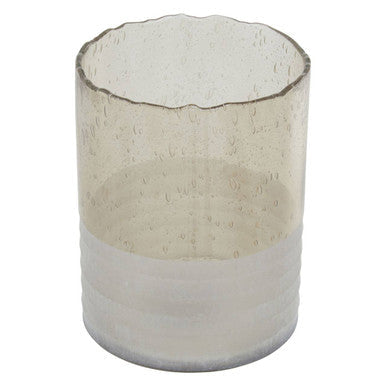 Orsina Glynn Large Candle Holder – Ribbed Clear Glass Home Decor