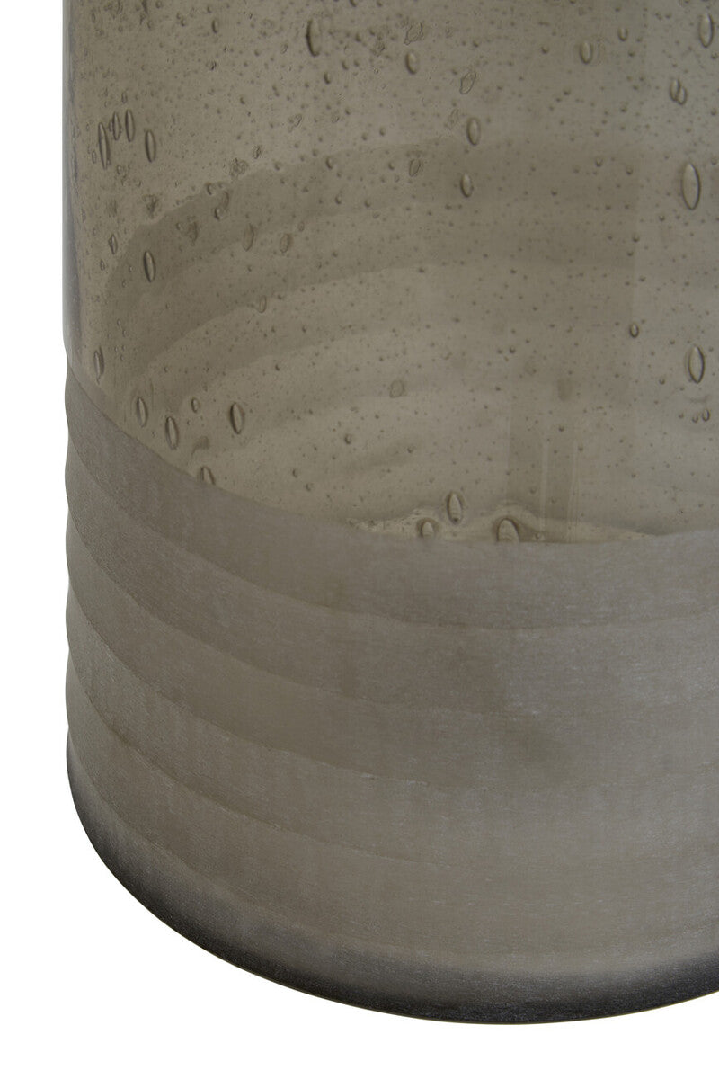 Orsina Glynn Large Candle Holder – Ribbed Clear Glass Home Decor