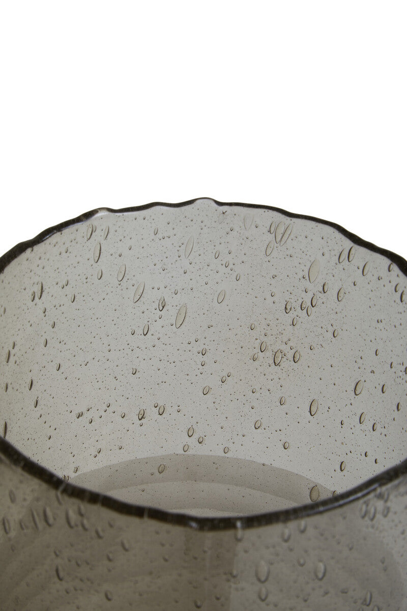 Orsina Glynn Large Candle Holder – Ribbed Clear Glass Home Decor