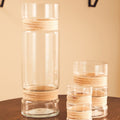 Orsina Kuta Large Glass Vase – Coastal Cane Wrapped Natural Decor