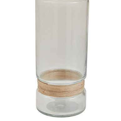 Orsina Kuta Large Glass Vase – Coastal Cane Wrapped Natural Decor