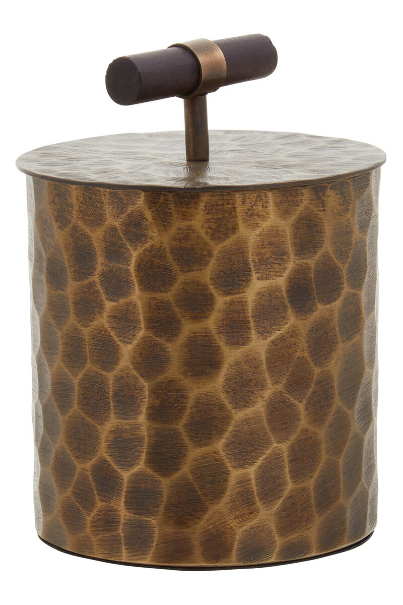 Orsina Akola Antique Gold Large Trinket Box – Hammered Metal Storage