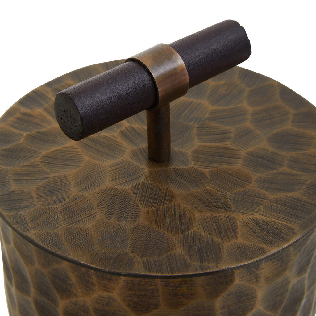 Orsina Akola Antique Gold Large Trinket Box – Hammered Metal Storage