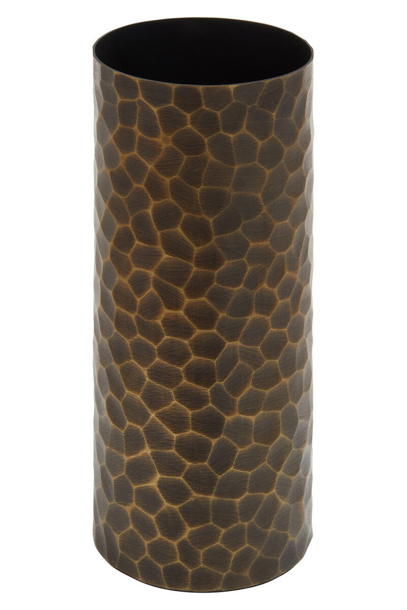Orsina Akola Large Antique Gold Hammered Metal Vase – 24 Inch