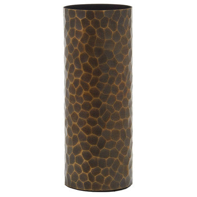 Orsina Akola Large Antique Gold Hammered Metal Vase – 24 Inch