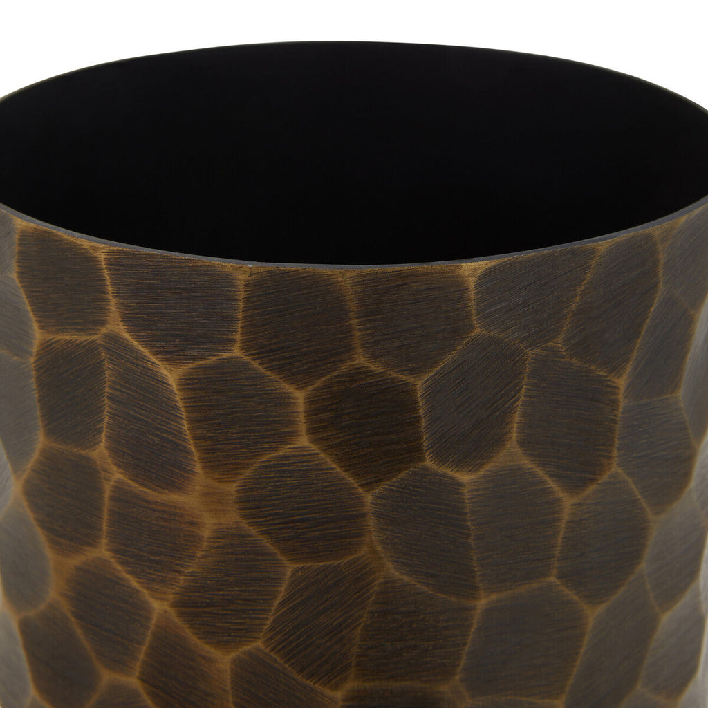 Orsina Akola Large Antique Gold Hammered Metal Vase – 24 Inch
