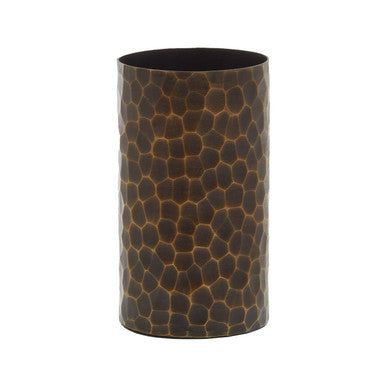 Orsina Akola Small Antique Gold Hammered Metal Vase for Home Decor