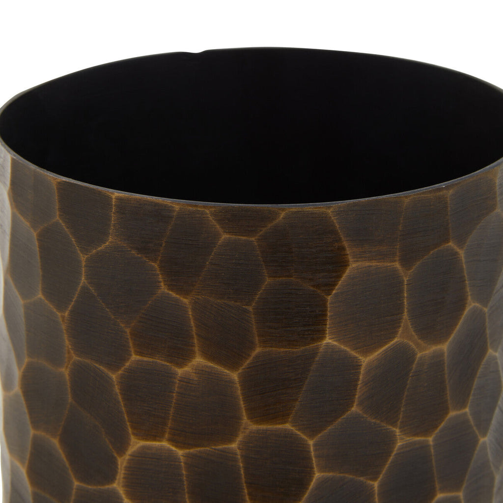 Orsina Akola Small Antique Gold Hammered Metal Vase for Home Decor