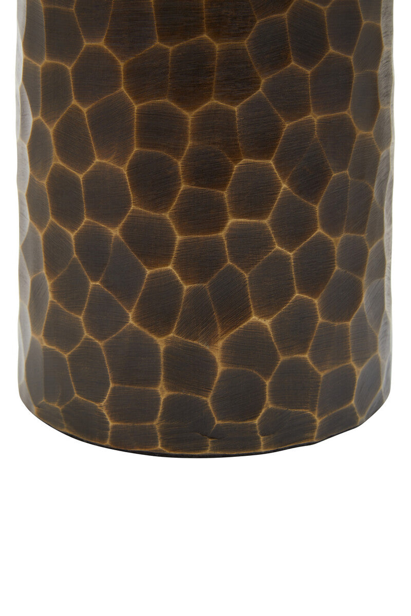 Orsina Akola Small Antique Gold Hammered Metal Vase for Home Decor