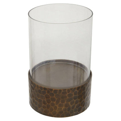 Orsina Akola Small Antique Gold Candle Holder with Glass Insert