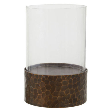 Orsina Akola Small Antique Gold Candle Holder with Glass Insert