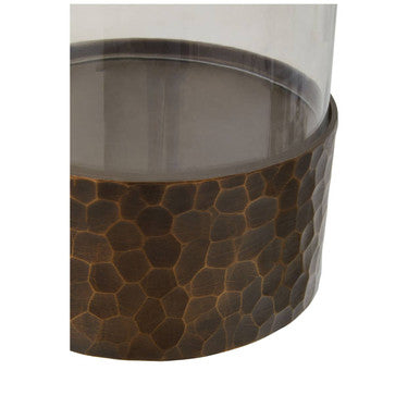 Orsina Akola Small Antique Gold Candle Holder with Glass Insert
