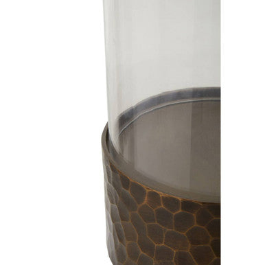 Orsina Akola Small Antique Gold Candle Holder with Glass Insert