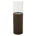 Orsina Akola Floor Standing Candle Holder - Antique Gold & Glass