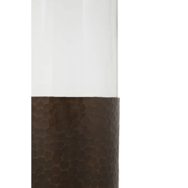 Orsina Akola Floor Standing Candle Holder - Antique Gold & Glass