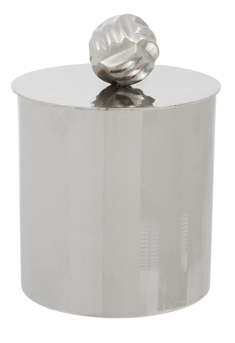Orsina Amreli Large Silver Metal Trinket Box – Vertical Textured Storage