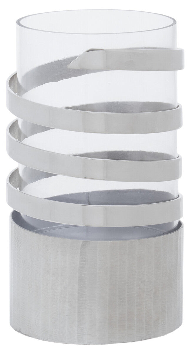 Orsina Amreli Large Silver Metal Hurricane Candle Holder – 55cm