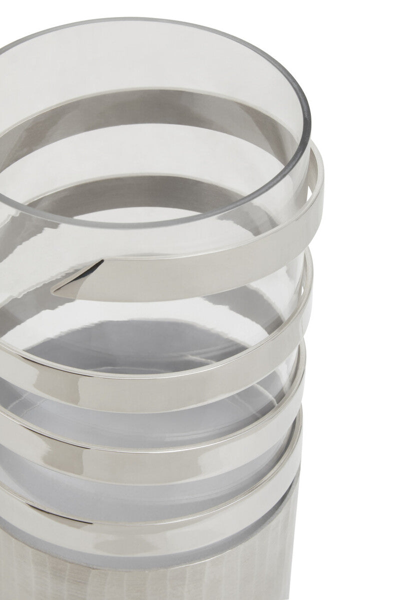 Orsina Amreli Large Silver Metal Hurricane Candle Holder – 55cm