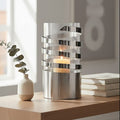 Orsina Amreli Large Silver Metal Hurricane Candle Holder – 55cm