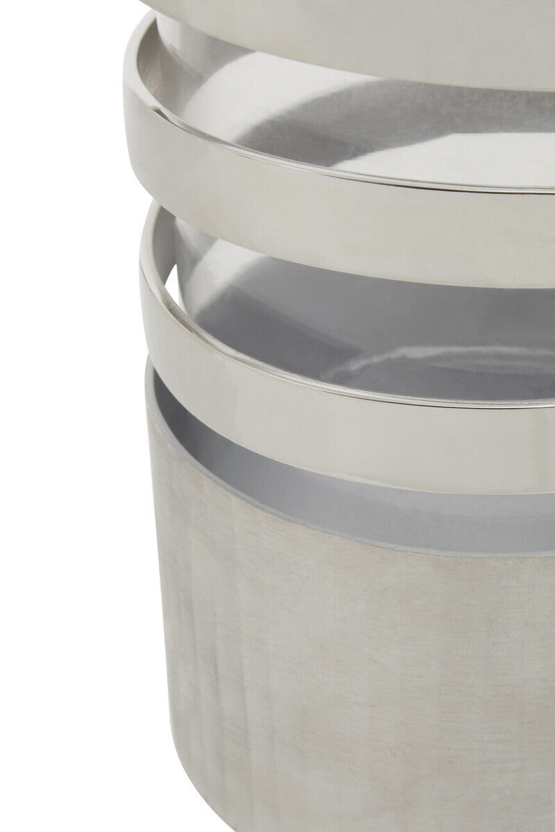 Orsina Amreli Silver Metal Hurricane Candle Holder – Small Spiral Design