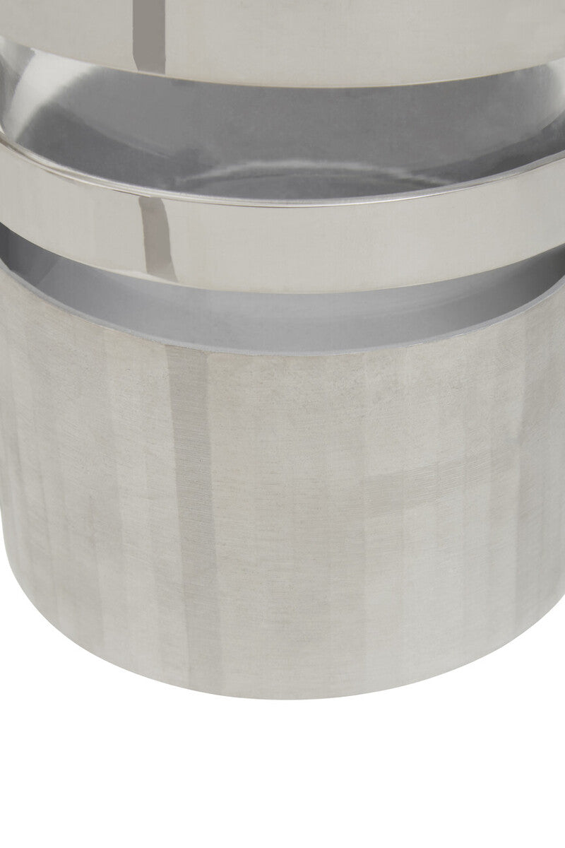 Orsina Amreli Silver Metal Hurricane Candle Holder – Small Spiral Design